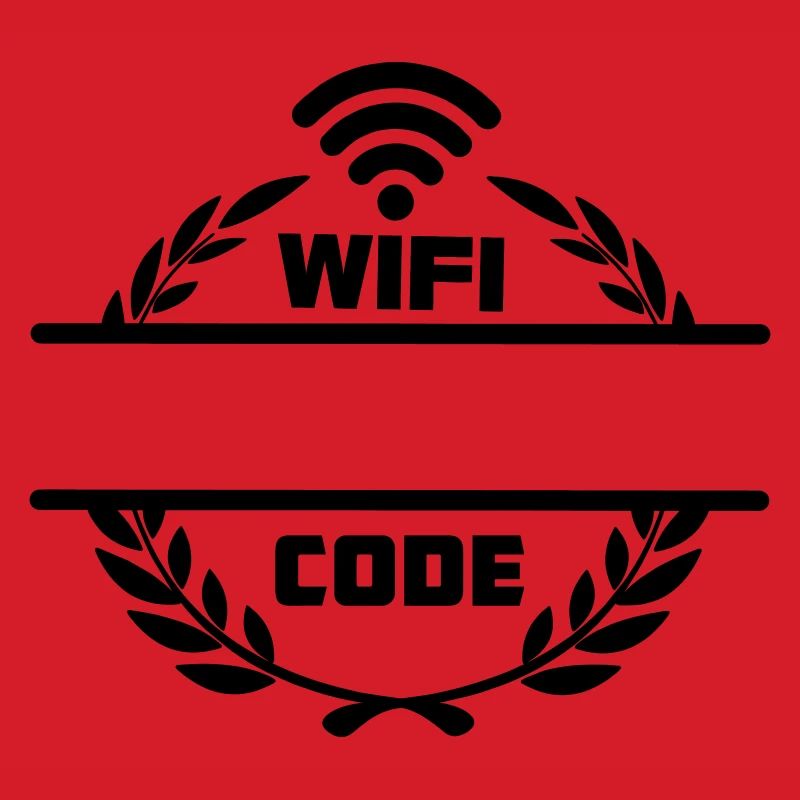 Wifi code in laurel wreath with blank text bar