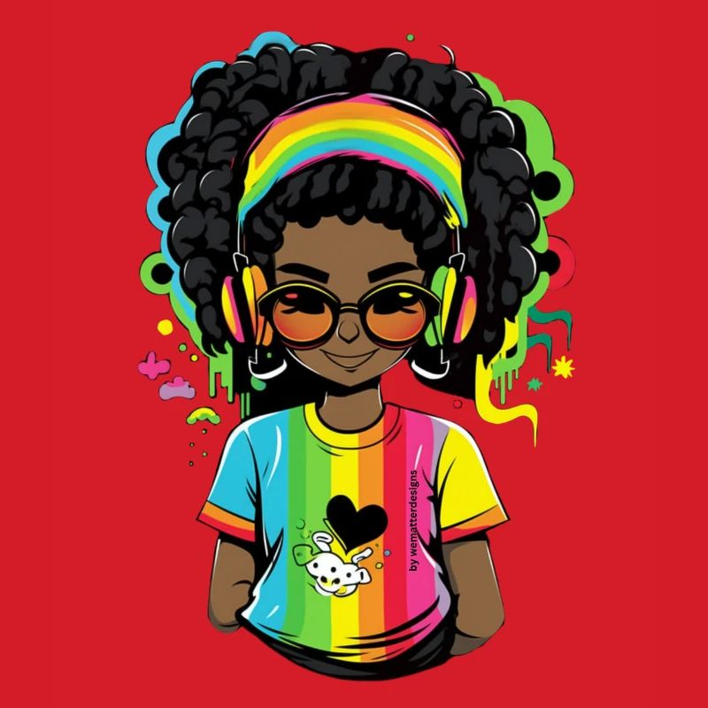 Leuchtender Reggae-Pullover mit Rainbow-Design