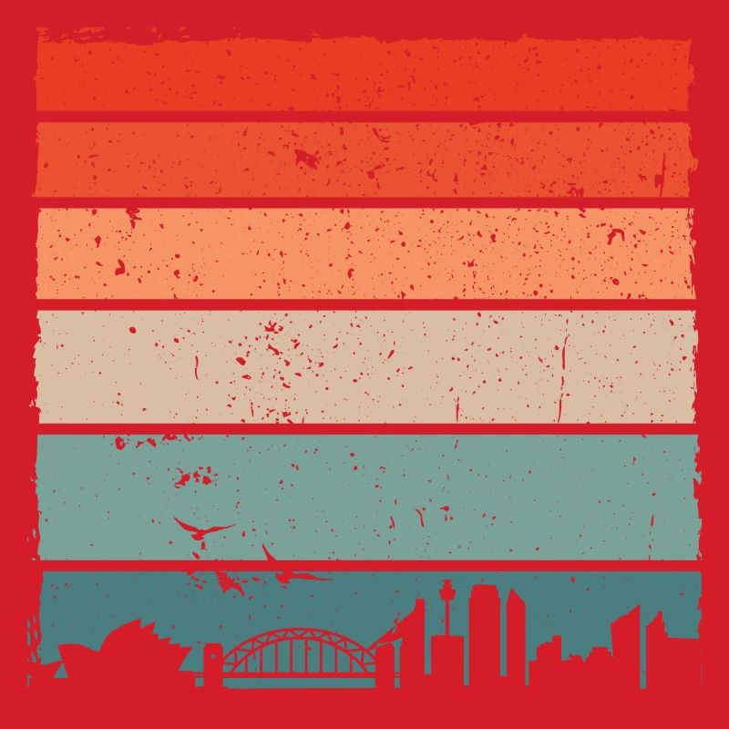 Sunset Gradient City Skyline