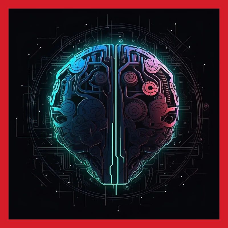 Neon Circuit Brain Split
