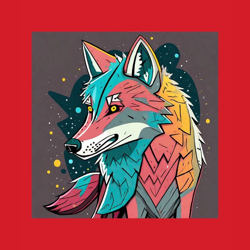Geometrischer Wolf Farbexplosion