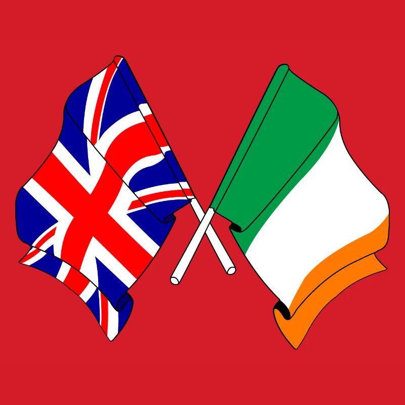 Drapeau de l’Angleterre et drapeau de l’Irlande