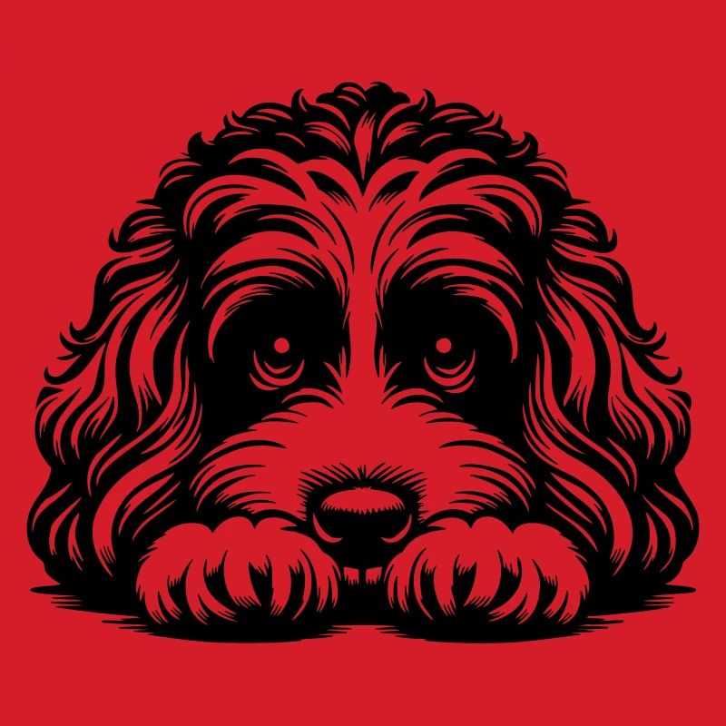 Cavapoo Kopf mit Pfoten