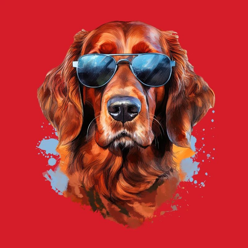 Irish Setter mit Sonnebrille