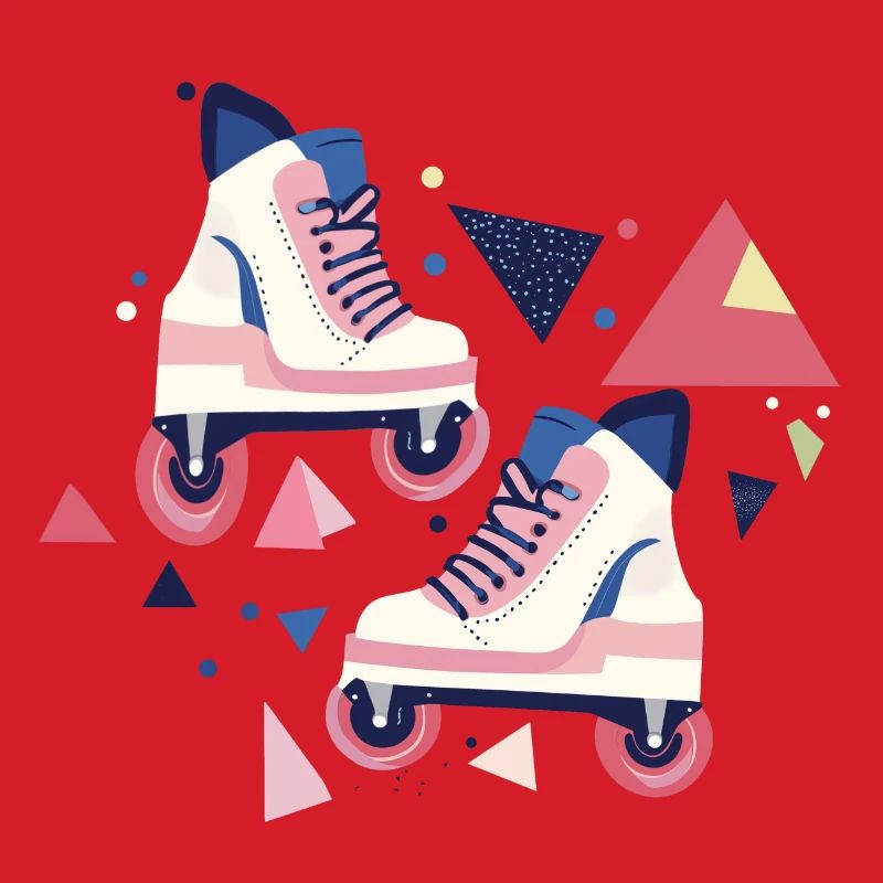 90s pattern roller skates