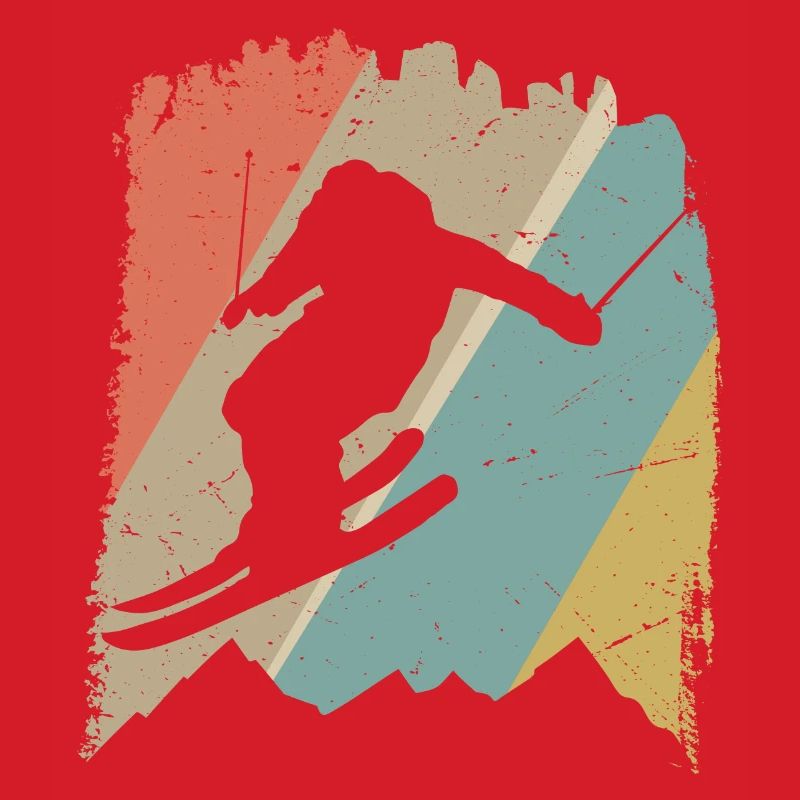 Retro Snowboard Silhouette auf Pastellstreifen