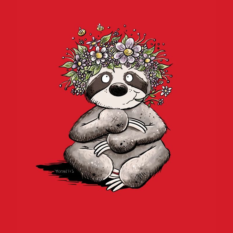 Flowers sloth in spring