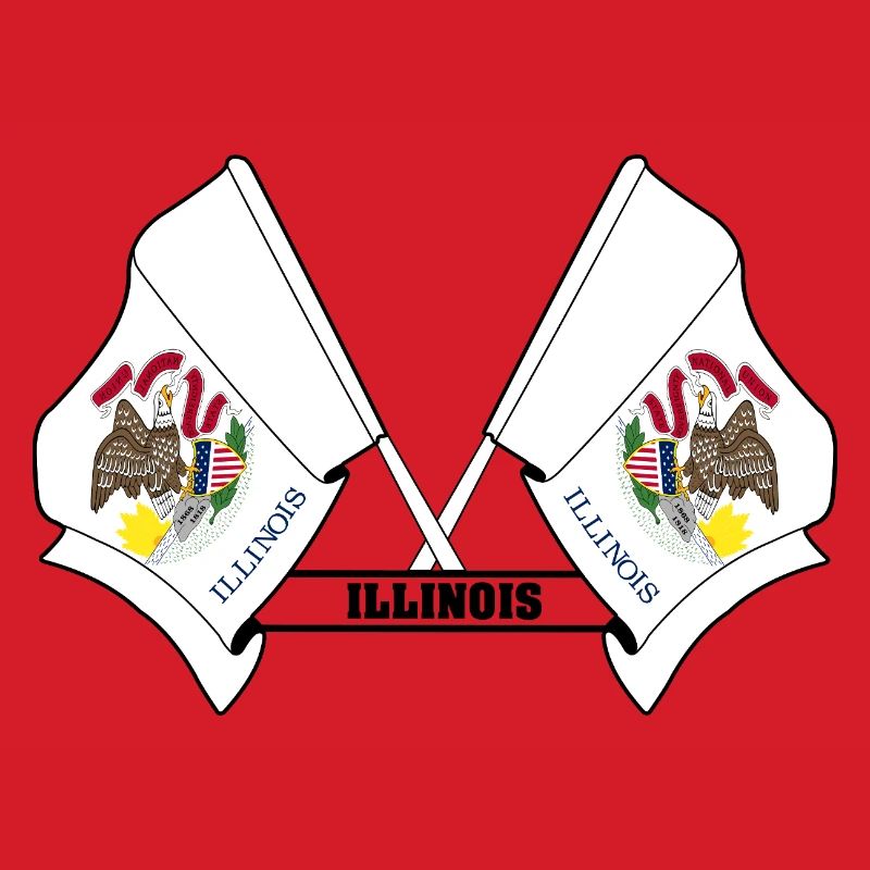 Two flags text ILLINOIS