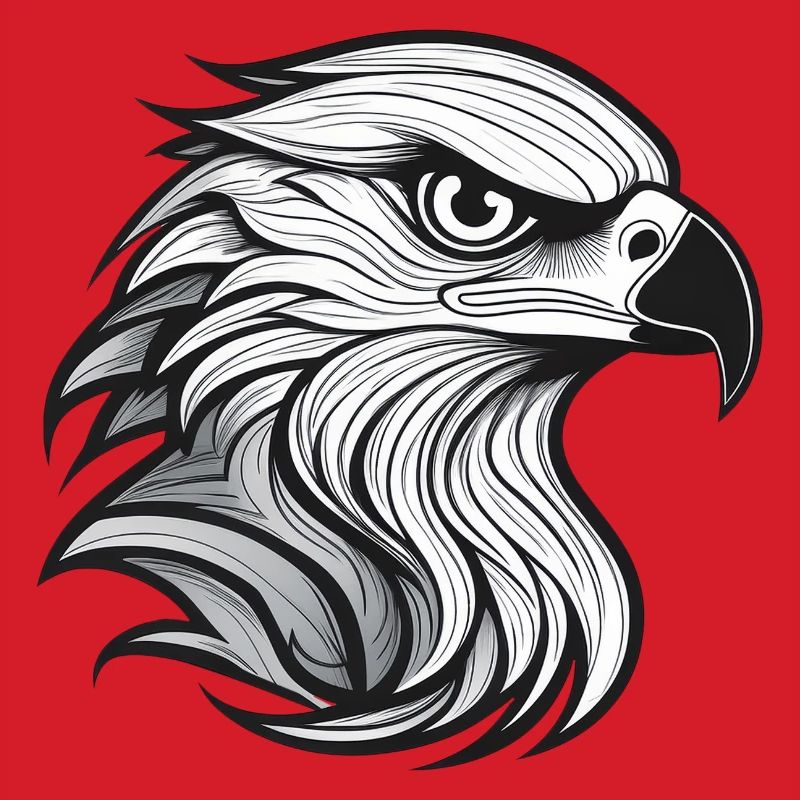 Expressionist eagle head-laying