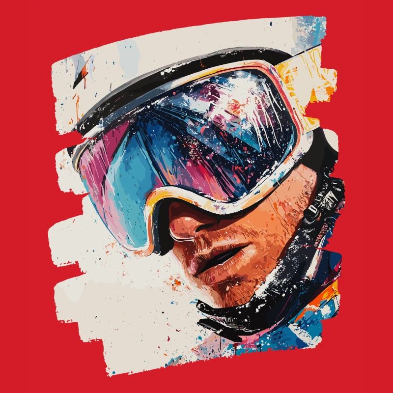 Snowboarder powder snow