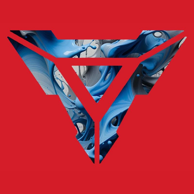 Abstract Blue Fluid Triangular Design