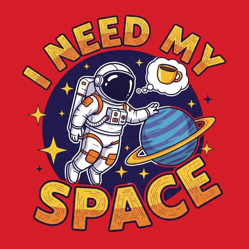 Amitié spatiale avec rêve de café