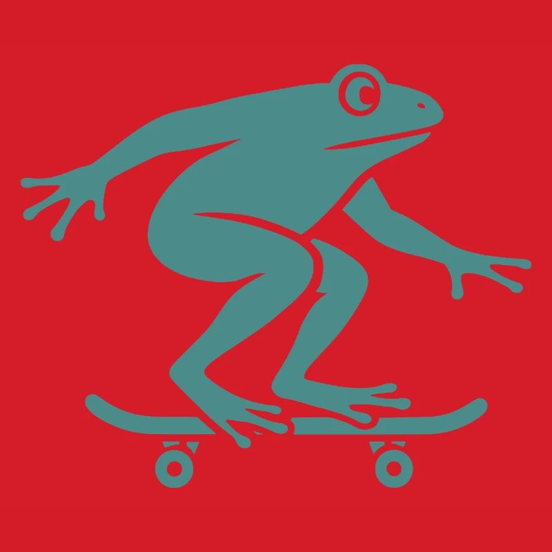 Minimalist Frog Toad Toad Skateboarder