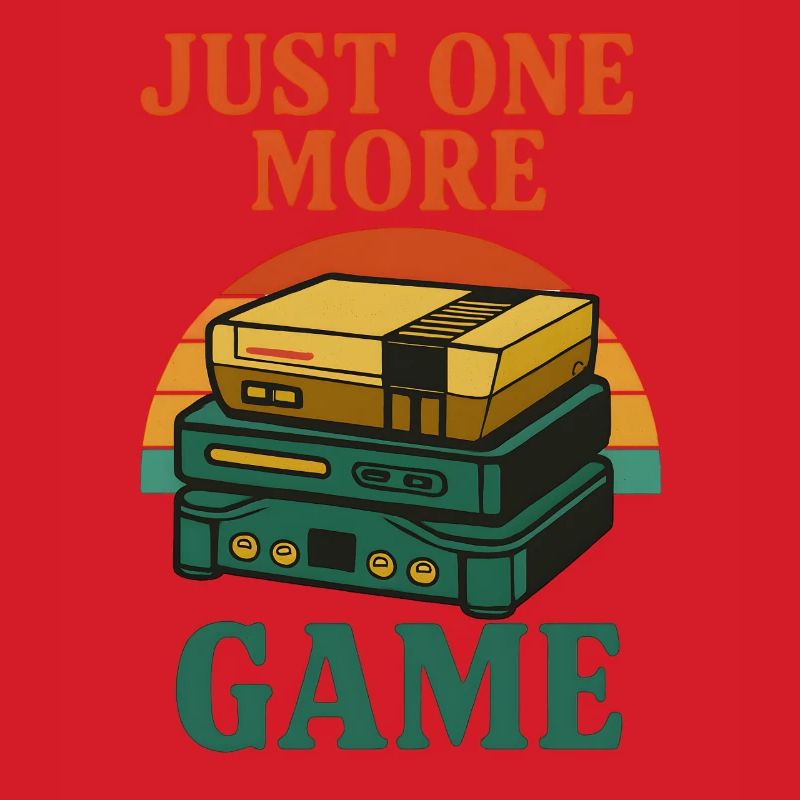 Retro gaming stack illustration