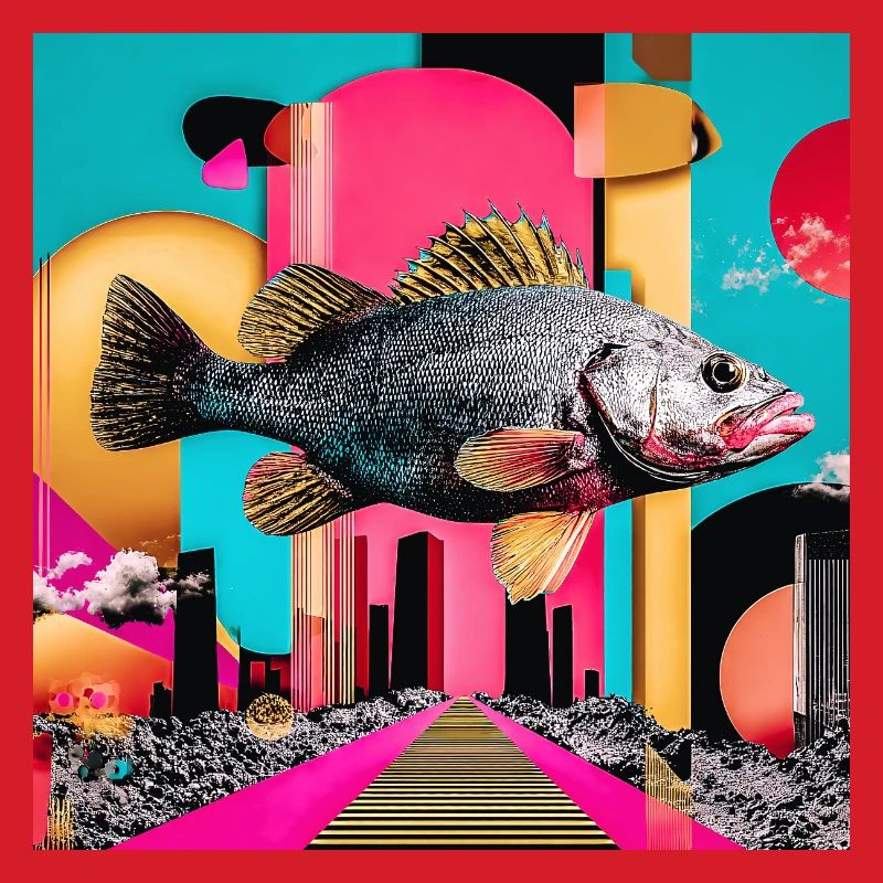 Floating Fish, Creative Collage