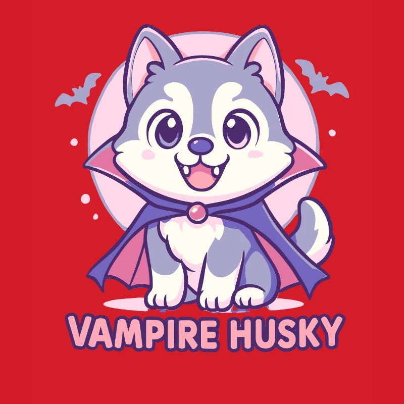 Conception de marionnette husky vampire mignon