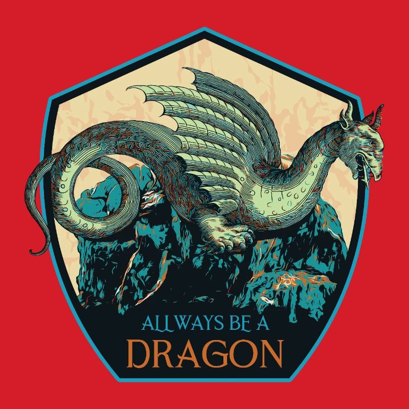 Mythical Dragon Crest and Magic Elements