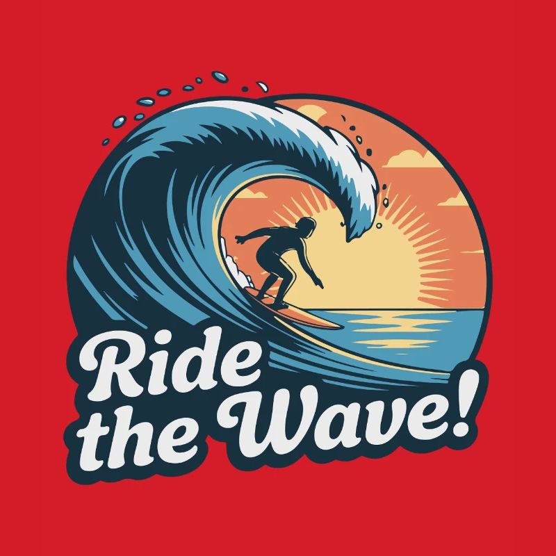 Sunset Surfing Wave Design