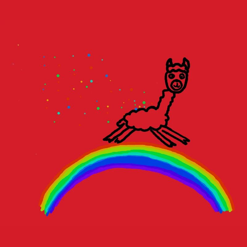 Rainbow Alpaca Confetti Pattern