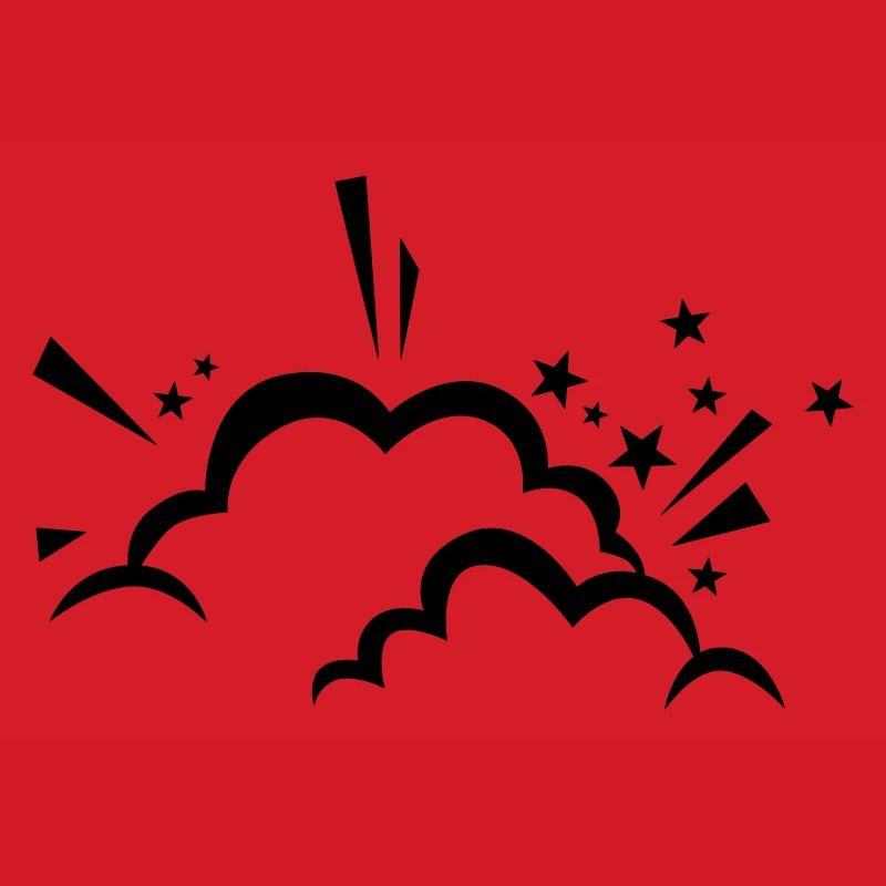 Comic cloud after explosion