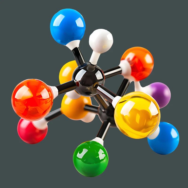 Colorful Molecular Structure Pattern