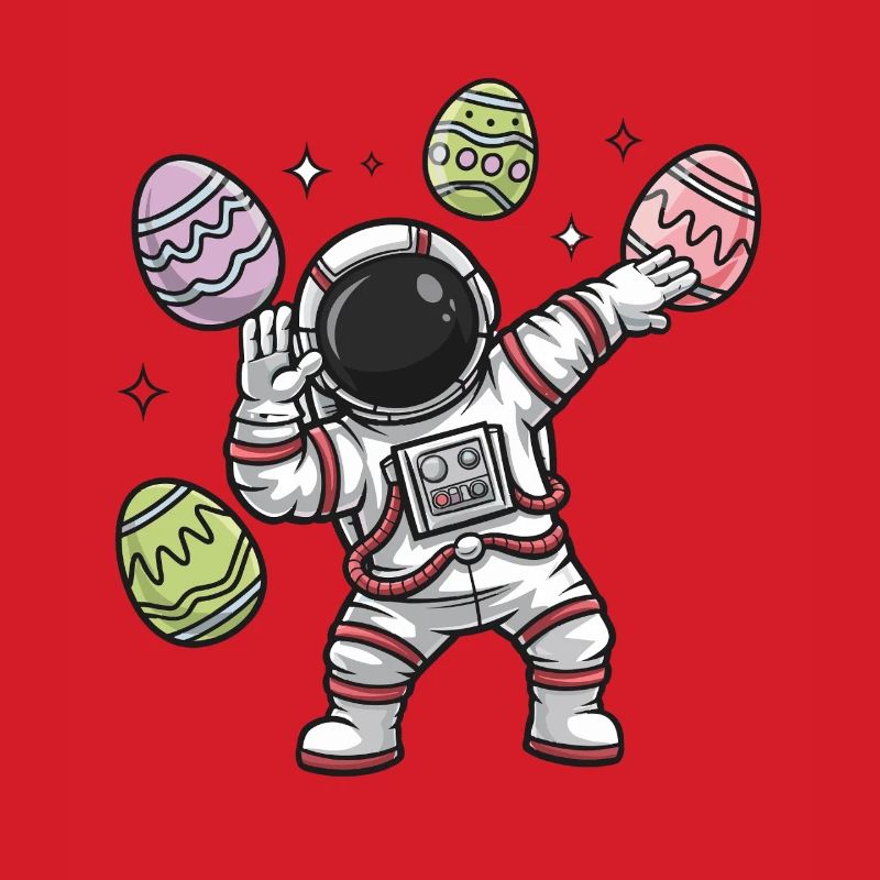 Astronaut Easter Egg Dance in Space