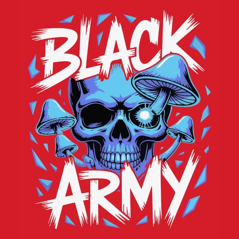 Blauer Schädel Armee Pilze