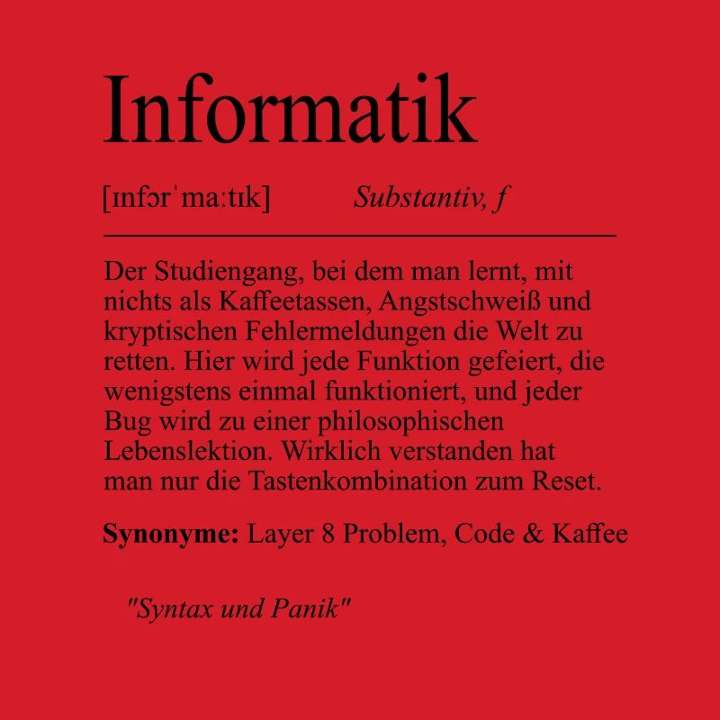 Unispruch "Informatik" Student Geschenk, Studenten