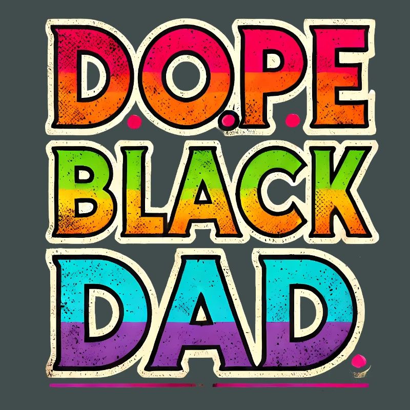 Cool Black Dad Rainbow Design