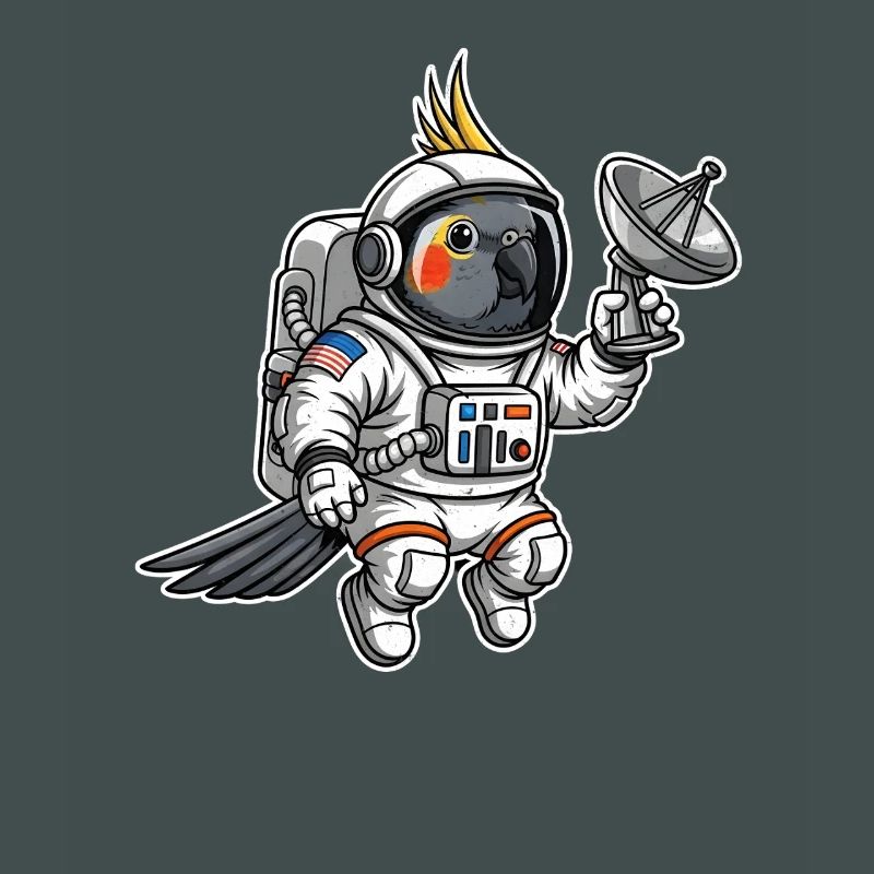 oiseau de l’espace astronaute calopsitte