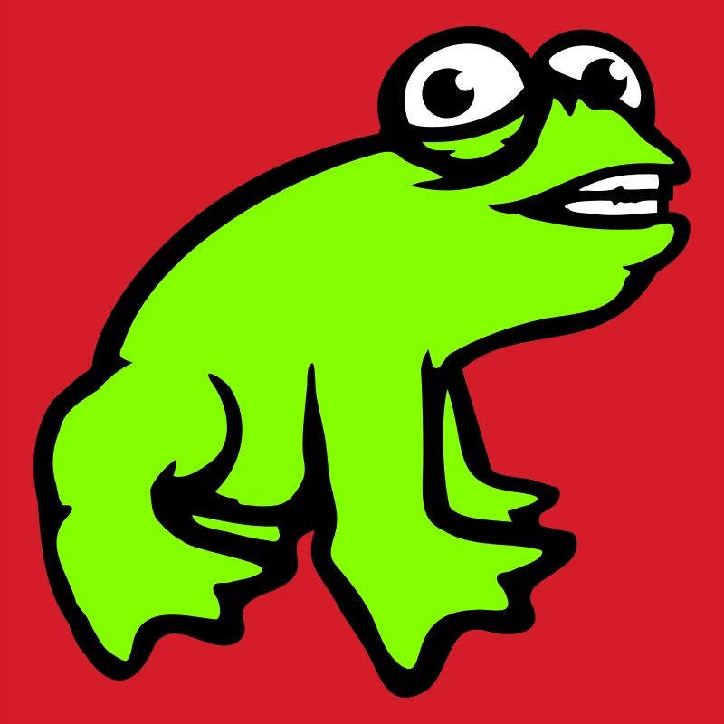 Frog grins cool funny comic crazy toad