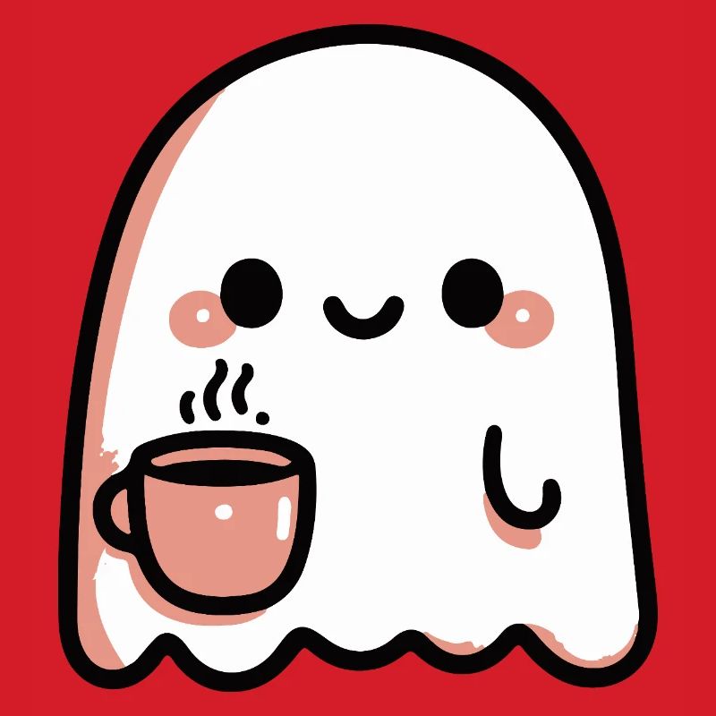 Smiling Ghost and Pastel Coffee