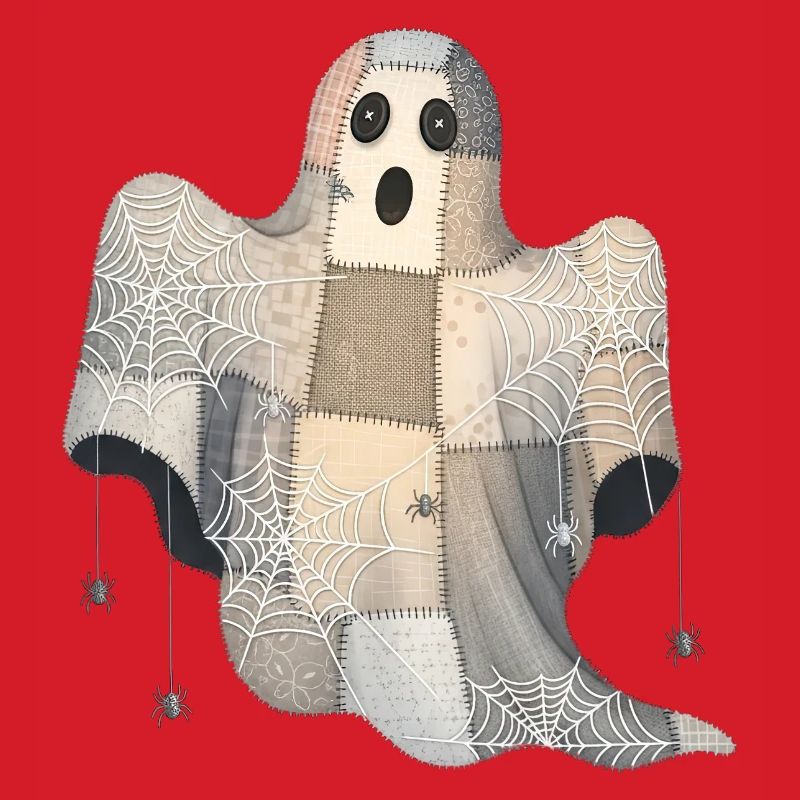 Patchwork Ghost with Spider Webs