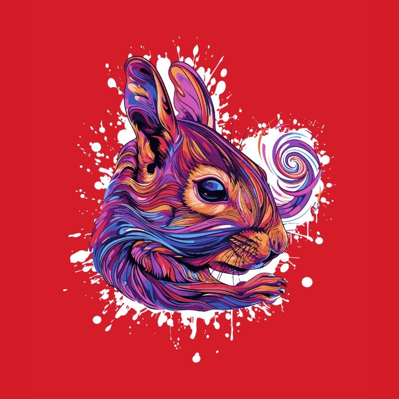 Psychedelischer Eichhörnchenkopf