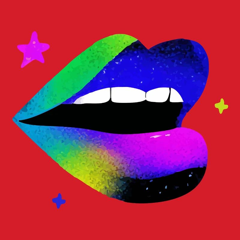 Regenbogen Lippe Graffiti Pop Art