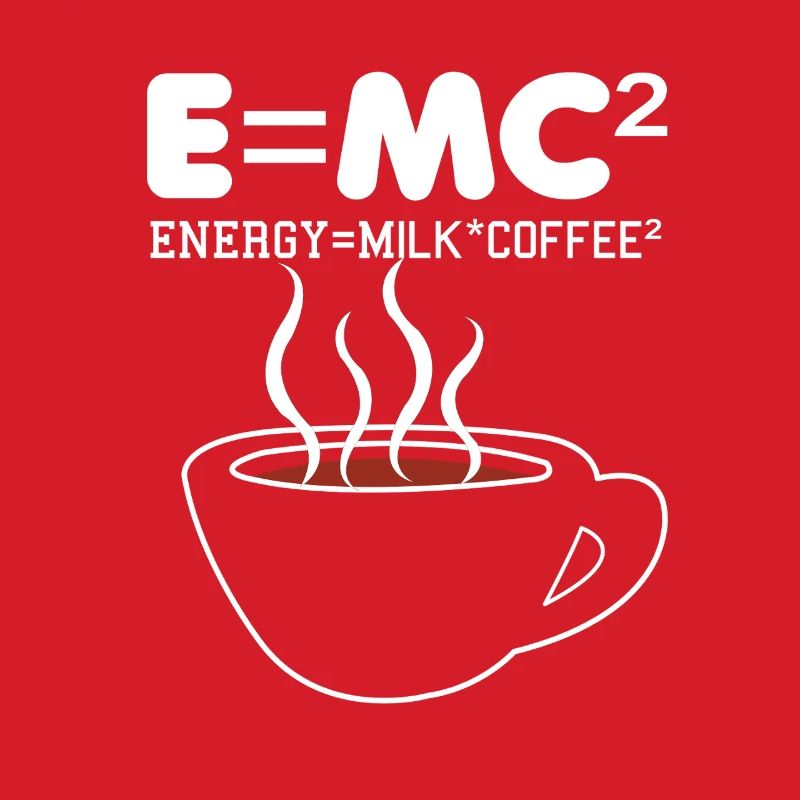 Illustration de la formule du café E = MC2