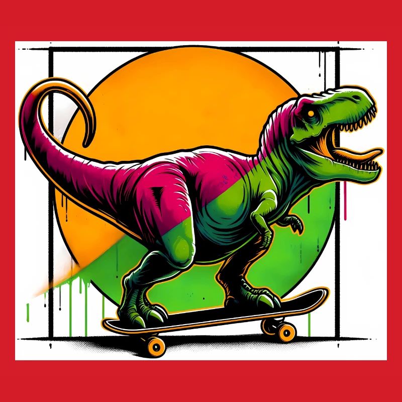 Dinosaur on Skateboard