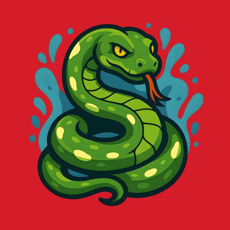 Arbre vert Python serpent en vague