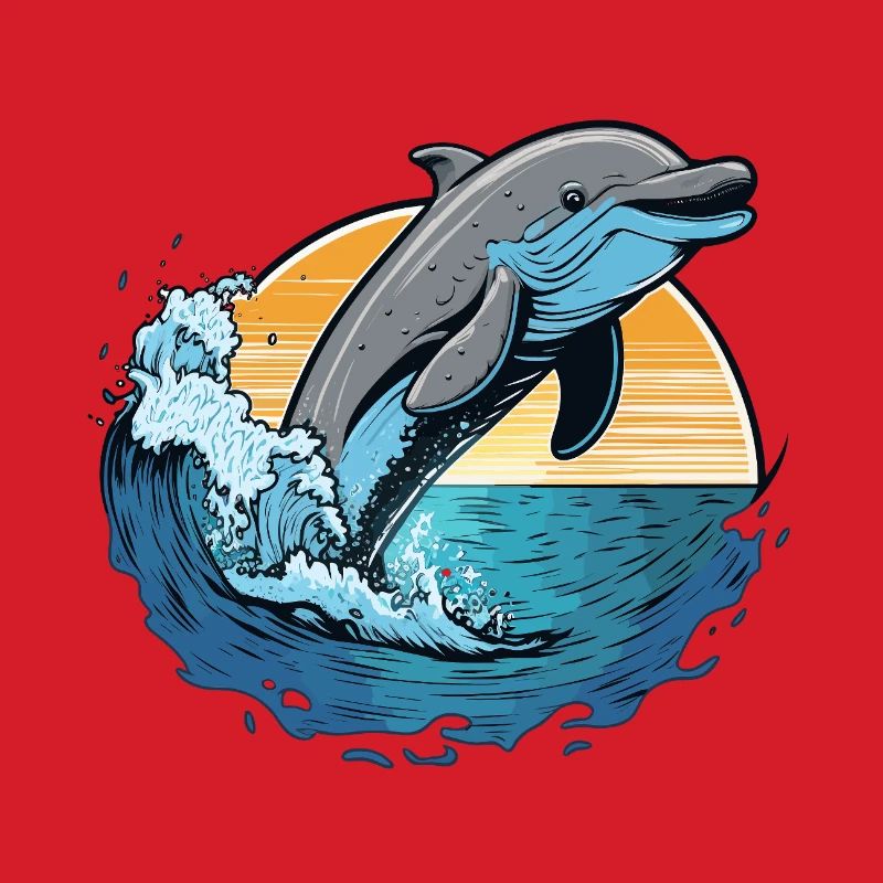 Dolphin at sunset