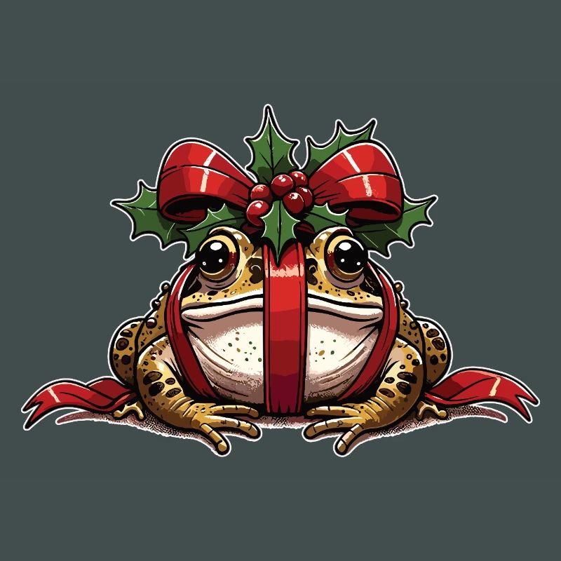 Mistle-Toad Funny Christmas Toad Frog