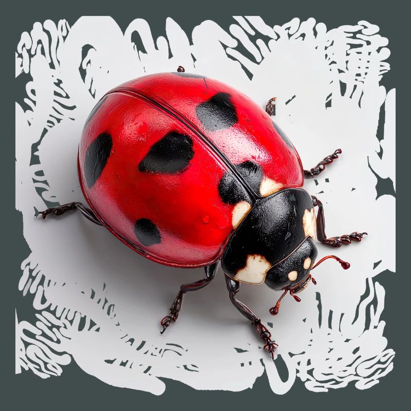 Red Ladybug Pattern Seven-Point