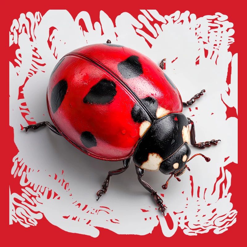 Roter Marienkäfer Muster Siebenpunkt