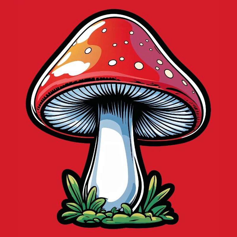 Red Toadstool Popart Design