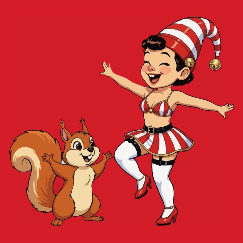 Leprechaun-Mädchen mit Eichhörnchen