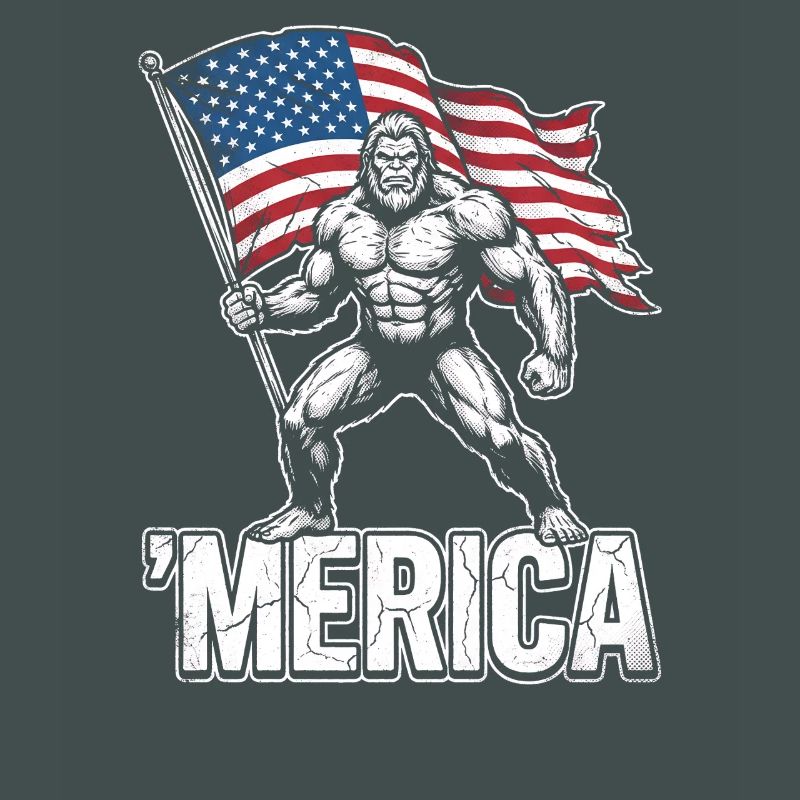 Amerika Bigfoot Lustiger Bigfoot zum 4. Juli Ameri
