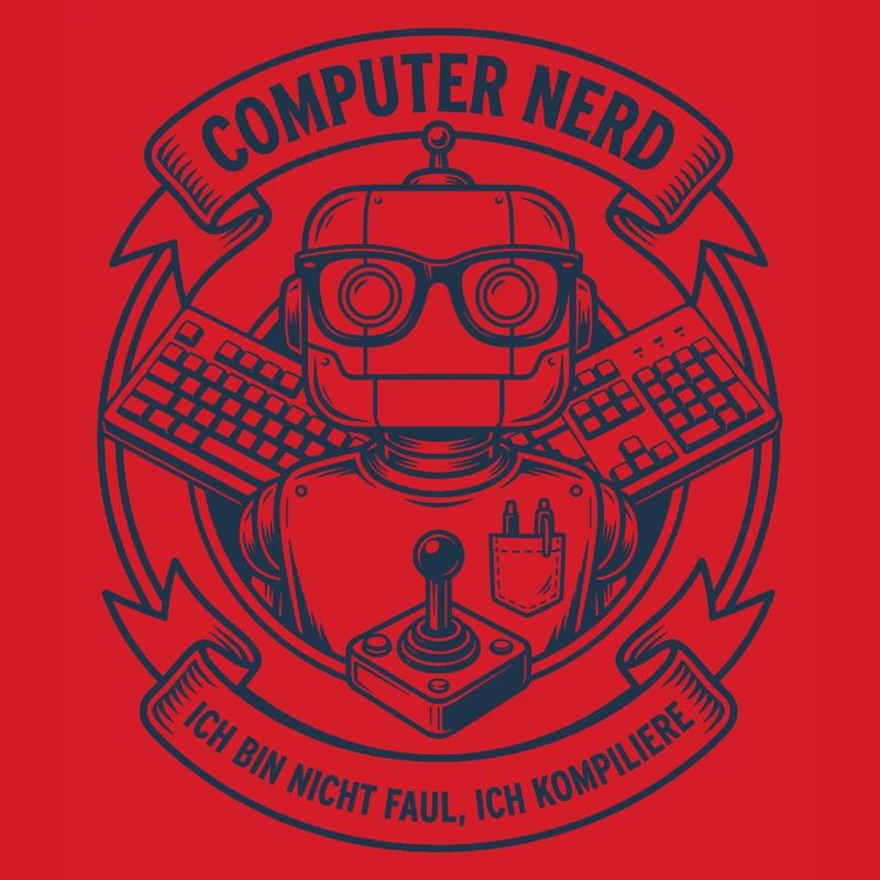 Computer Nerd Robot Logo