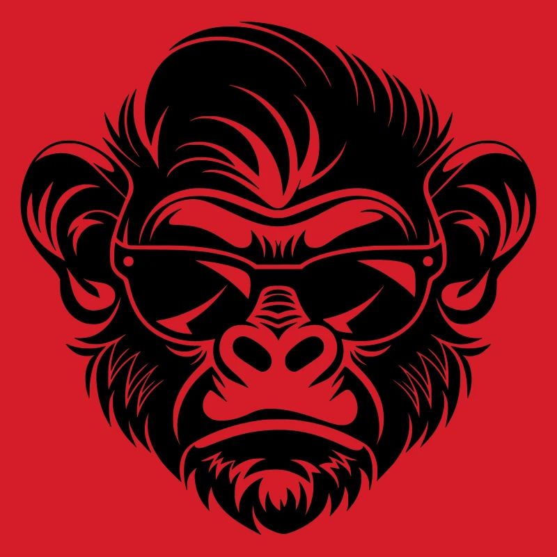 Cool Monkey Head with Sunglasses