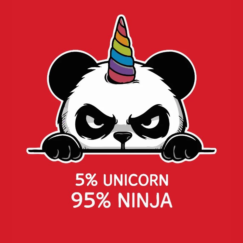 Panda Einhorn Ninja Spruch