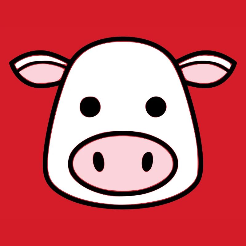 Cute Cow Head Face Comic Vector