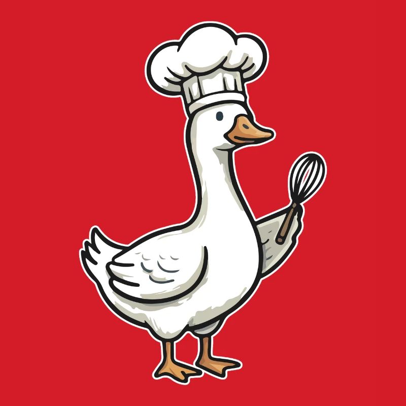 Kitchen Duck Chef Caricature